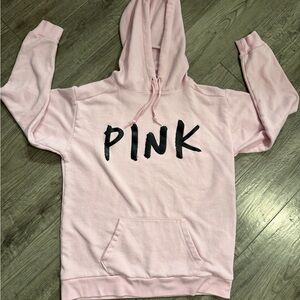 PINK Victoria's Secret Light Pink graffiti Hoodie small